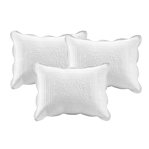 6-Piece Quilted Daybed Cover Set with Scalloped Edge & Bed Skirt - White