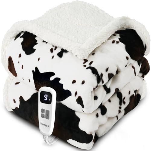 Heated Blanket Throw - Fast Heating Electric Blanket, 10 Settings