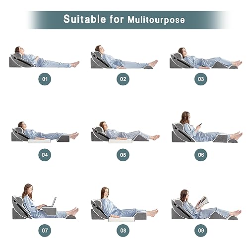 6-Piece Orthopedic Bed Wedge Pillow Set for Pain Relief & Support