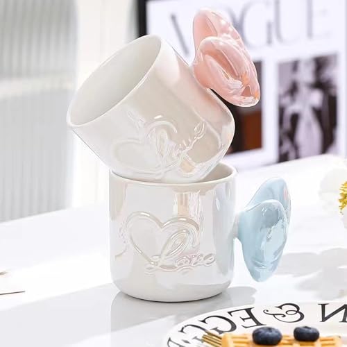Disoza Pink Bow Coffee Mug 12 OZ Ceramic Cute Coquette Tea Cup for Women & Girls - Variation #B