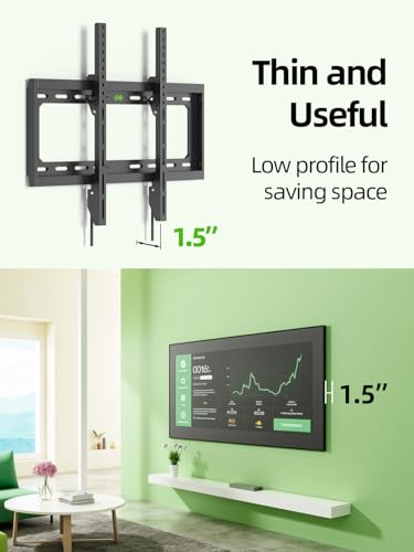 USX MOUNT Low Profile Tilt TV Wall Mount for 26-60 Inch TVs up to 99lbs - Universal VESA Compatibility
