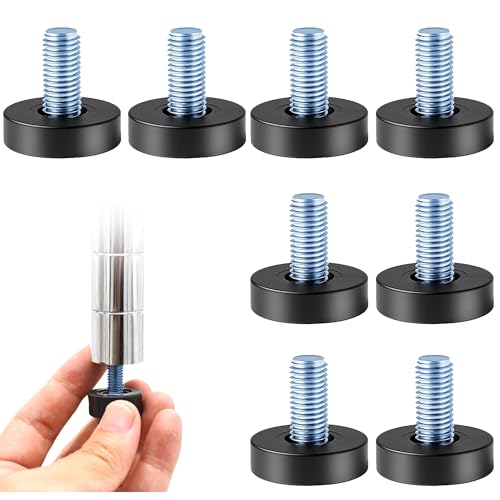 8 Pack Adjustable Furniture Levelers, 3/8"-16 UNC Threaded Leveling Feet