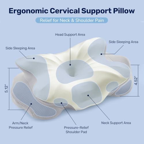 Ergonomic Memory Foam Cervical Pillow for Neck Pain Relief