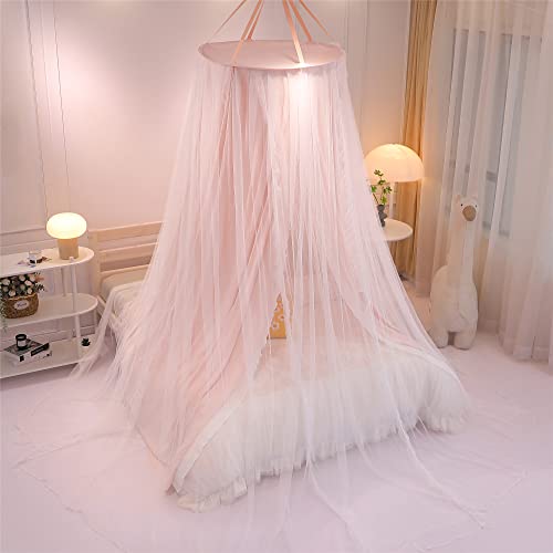 Double Layer Round Dome Bed Canopy Curtain & Mosquito Net for Kids Bed