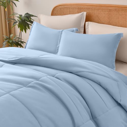 Lightweight Summer Comforter - Sky Blue Twin, 90x68 inches