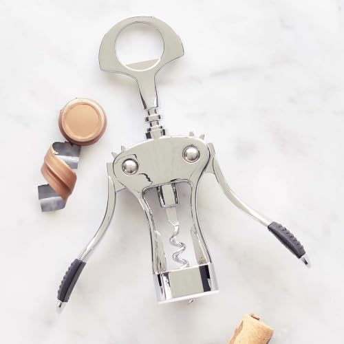 Sur La Table Winged Corkscrew - Silver, Easy-Use Double Lever Wine Opener