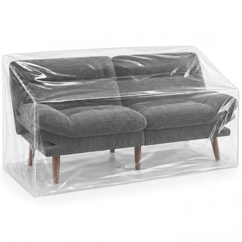 Heavy Duty Clear Futon Couch Cover - Waterproof & Dustproof Protector 73x39x35