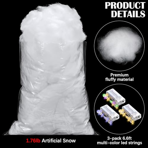 DIY Cloud LED Light Kit with 1.76 lb Fluffy Cotton & 3 LED String Lights