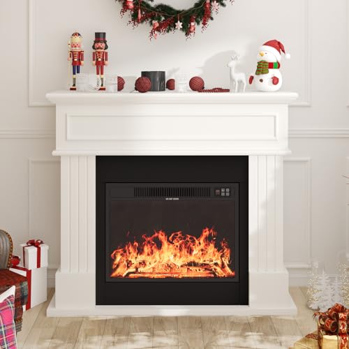 43-Inch Electric Fireplace TV Stand with Mantel and Remote Control