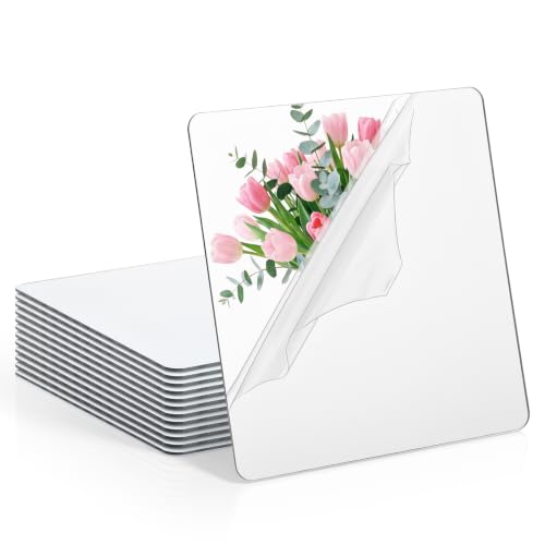 8x8 Acrylic Mirror Tiles - Set of 12 Shatterproof Square Table Centerpieces
