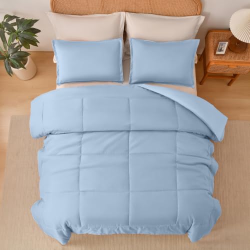 Lightweight Summer Comforter - Sky Blue Twin, 90x68 inches