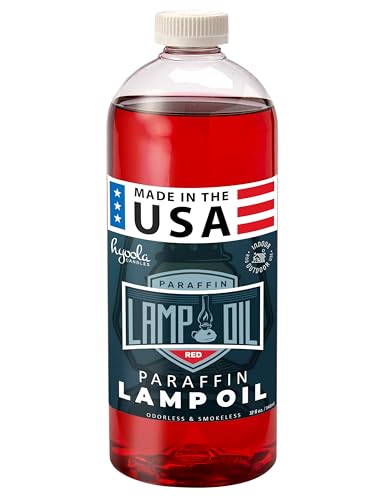 Red Liquid Paraffin Lamp Oil - Smokeless & Odorless Fuel, 32 oz