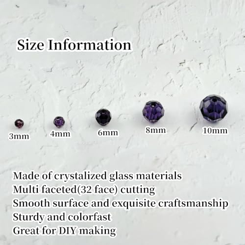 4mm Violet Faceted Crystal Glass Beads 400pc – Jewelry Making Bead Set