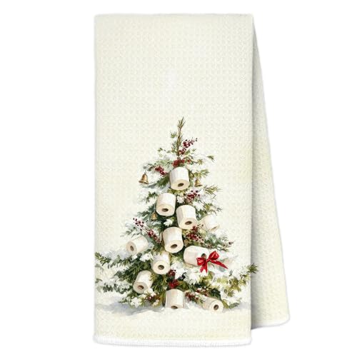 AJIPUX Christmas-5 Funny Christmas Tree Bathroom Hand Towels 16x24 Inches