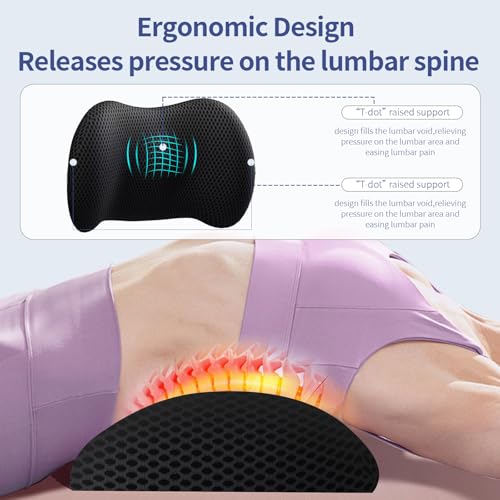 Ergonomic Lumbar Support Pillow with Memory Foam & 4D Mesh Cover