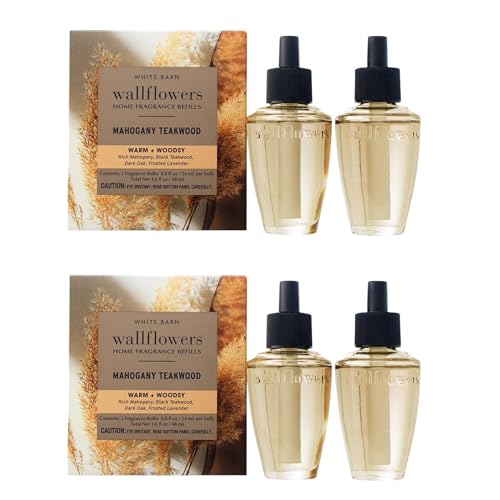 Mahogany Teakwood Plug-In Air Freshener Refills - Home Fragrance (4 Pack)