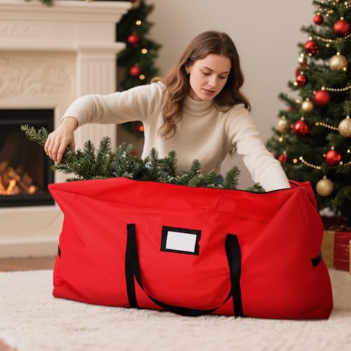 Shinylin 2-Pack Christmas Tree Storage Bags with Handles & Zippers, 2 Containers for Holiday Decor