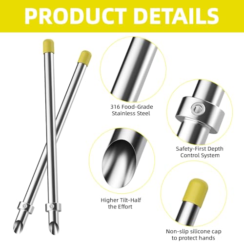 6-Piece Lemonade Stand Kit with Stainless Steel Straws, Muddler & Brushes - Professional Beverage Tools