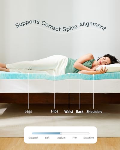 PERLECARE 3 Inch Twin XL Gel Memory Foam Mattress Topper, Ventilated