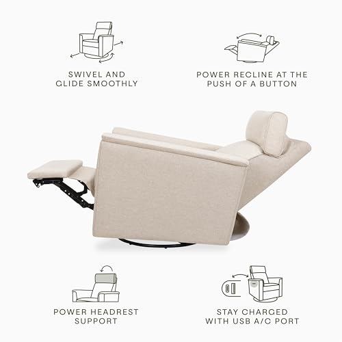 Power Recliner Glider with Adjustable Headrest and USB Charging Port