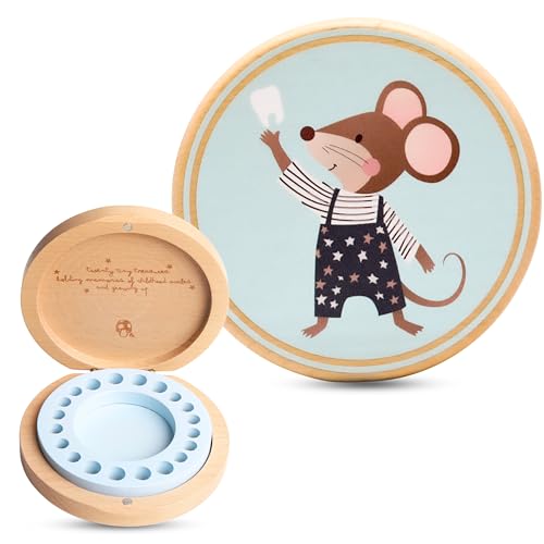 Wooden Baby Tooth Keepsake Box - Beechwood First Tooth & Curl Organizer