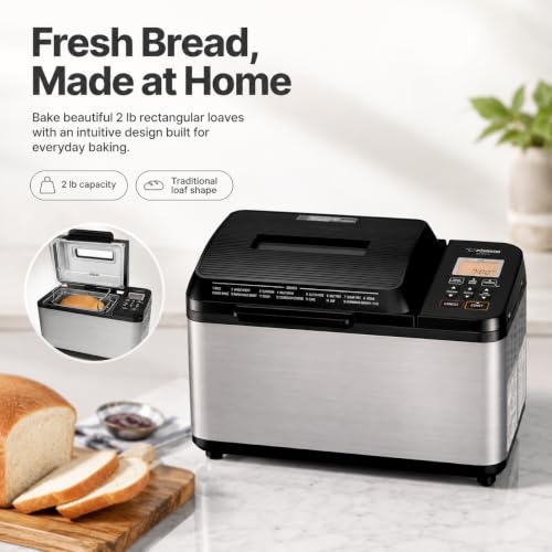 2 lb Bread Maker Machine Bundle with Bread Knife, Measuring Cup, and Cookbook