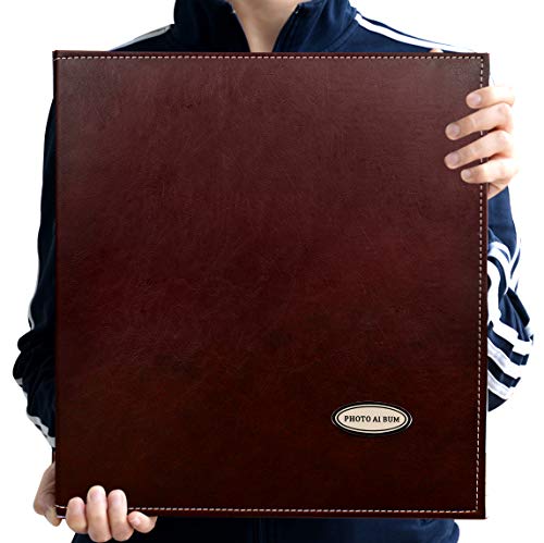 Self-Adhesive Photo Album with PU Leather Cover, 40-Page Scrapbook Album