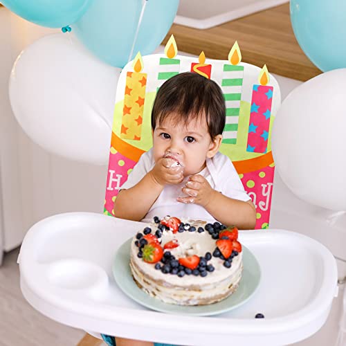 Birthday Chair Covers Set for Kids - Colorful Cake Design, Reusable