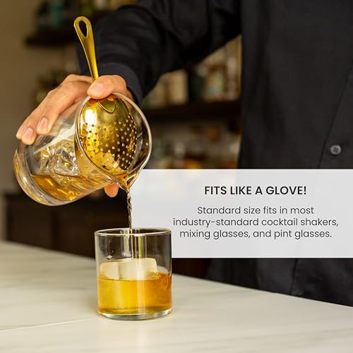 Stainless Steel Julep Strainer for Cocktails - A Bar Above, 304 Grade