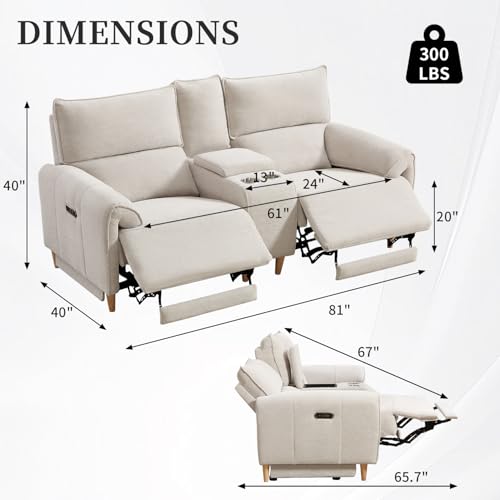 Modular Power Recliner Sofa with USB Charging, Storage and Cup Holders