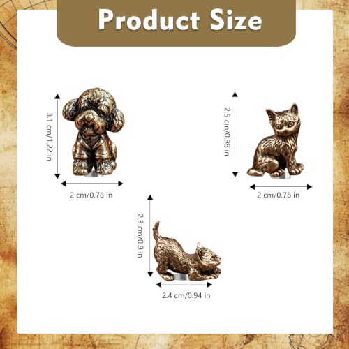3-Piece Retro Animal Brass Door Hinge Toppers - Magnetic Home Decor