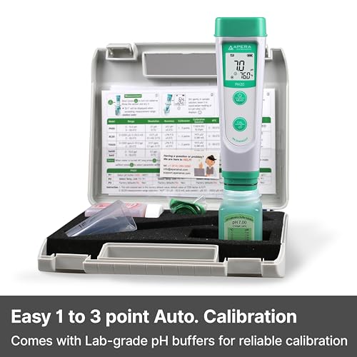 Waterproof pH Tester Kit with Carrying Case and Auto Calibration