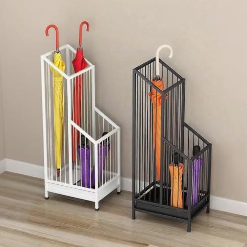 Modern Metal Umbrella Stand with Drip Tray for Entryway and Office