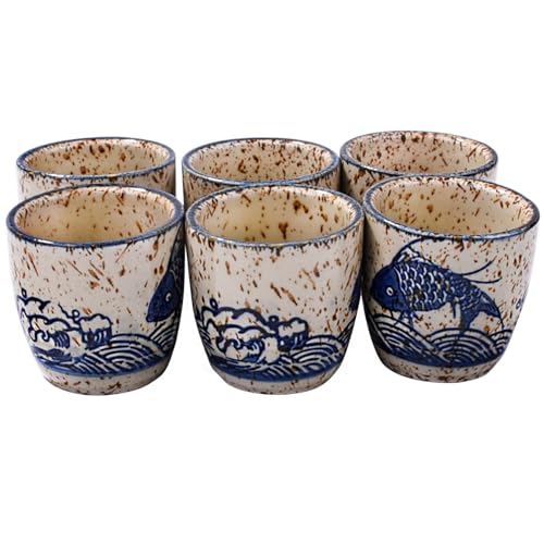 Swlthwen 6-Piece Porcelain Sake Cups Set YL - Japanese Wine & Whiskey Drinkware