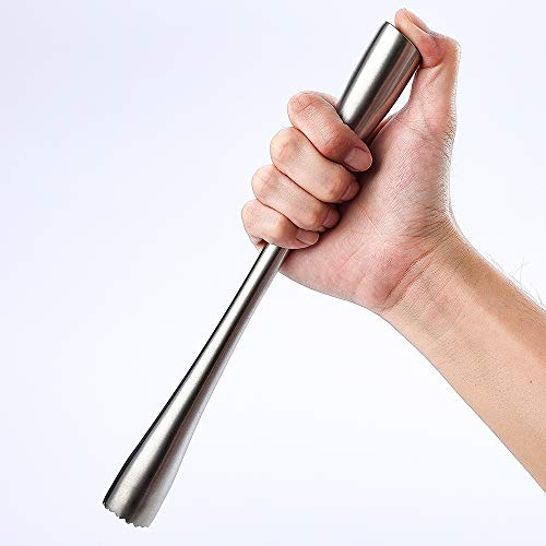 10-Inch Stainless Steel Cocktail Muddler - Professional Bar Tool for Mojitos & Cocktails
