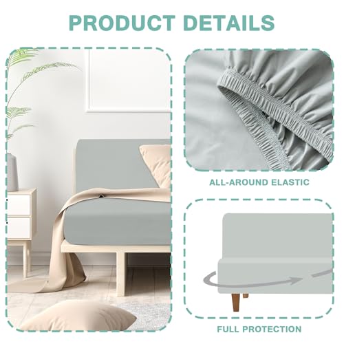 Waterproof Futon Cover for Armless Sofa Bed, Grey - Leakproof & Scratch-Resistant Protector