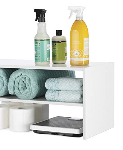 Stackable 2-Shelf Storage Organizer, 31-Inch Extra Wide Shoe Rack, White
