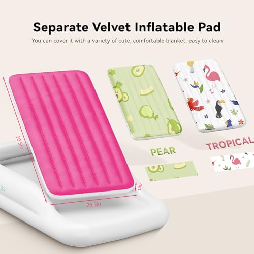 Inflatable Toddler Travel Bed with Safety Bumpers & Electric Pump