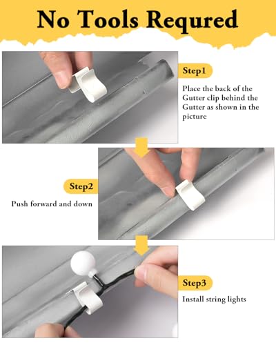 ApeBest Metal Gutter Clips for Outdoor Christmas Lights 50 Pack