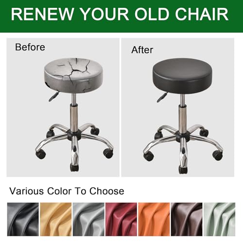 Waterproof Bar Stool Covers Set of 2 - Round Slipcovers for 12-15 Inch Chairs