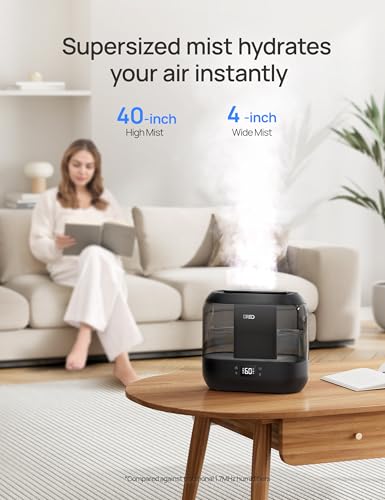 Smart Cool Mist Humidifier for Bedroom - 4L Top-Fill, Quiet 28dB & App Control