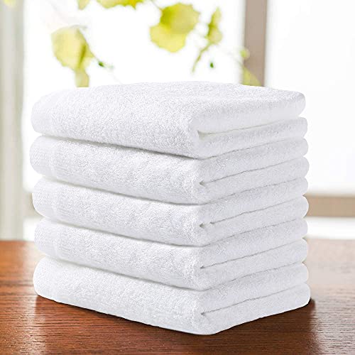 Yoofoss White 10x10 Inch Bamboo Rayon Washcloths - Pack of 10, Multi-Purpose Facial & Baby Towels