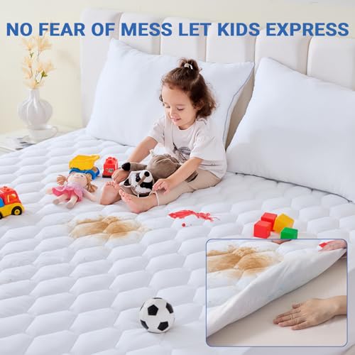 Queen Waterproof Mattress Protector - Soft Quilted Deep Pocket Cover