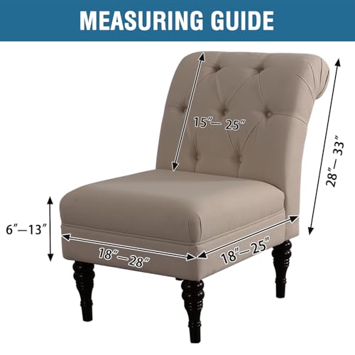 Thick Velvet Armless Chair Covers - Stretch Slipcovers for Living Room