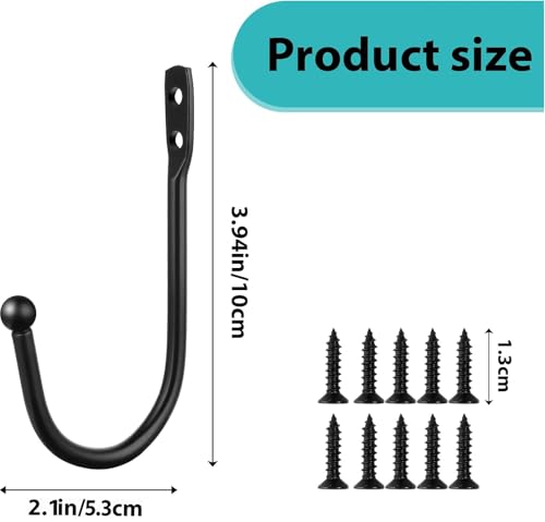 8 Pcs U-Shaped Metal Curtain Holdbacks, Black Wall Mounted Tie Backs