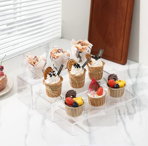 6-Piece Clear Acrylic Display Risers Set for Collectibles and Retail