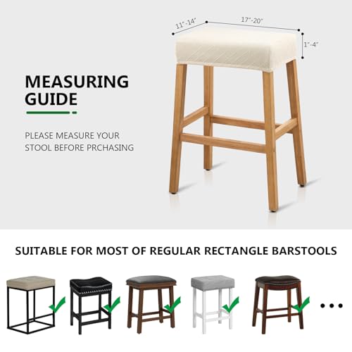 Stretch Waterproof Bar Stool Covers - 4 Pack Rectangular Seat Protectors