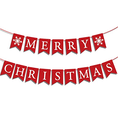 Merry Christmas Banner for Fireplace Mantel – Indoor Wall Decor, Reusable Letters