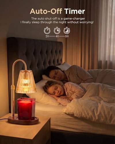 Adjustable Candle Warmer Lamp with Timer & Dimmer - Flameless Wax Melter