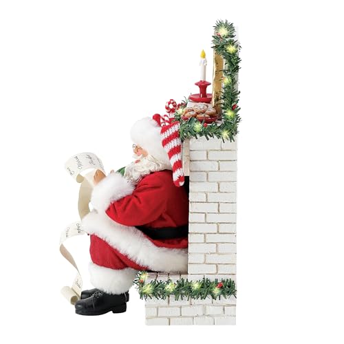 Department 56 Santa Down Chimney Lighted Christmas Figurine 10.75in